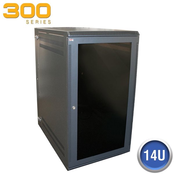 Wall Enclosure,  Front/Rear Access,  27"H x 21"W x 24"D,  Black