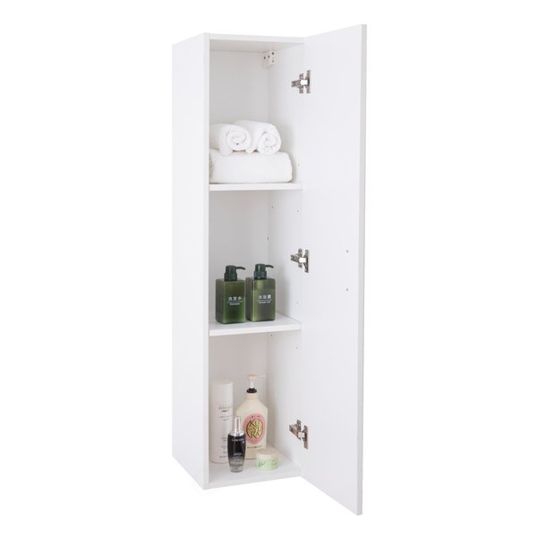 Modern Long Bathroom Wall Mounted Cabinet,  White