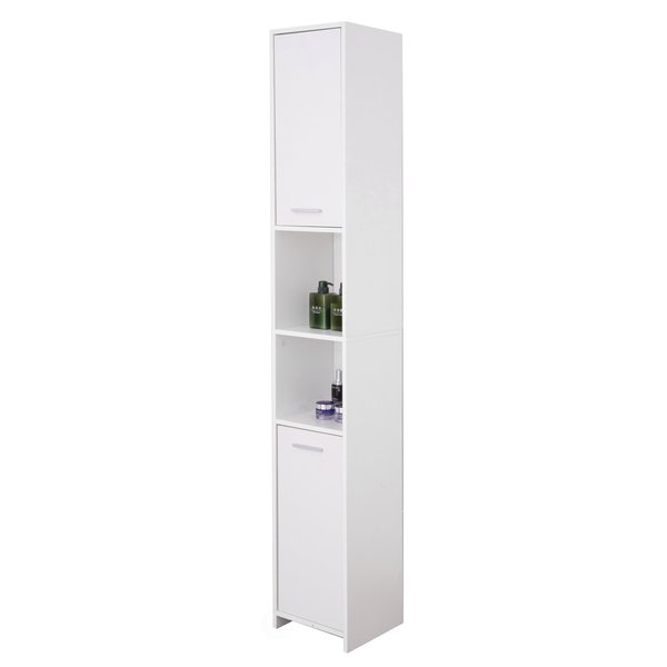 Standing Bathroom Linen Tower Storage Cabinet,  White