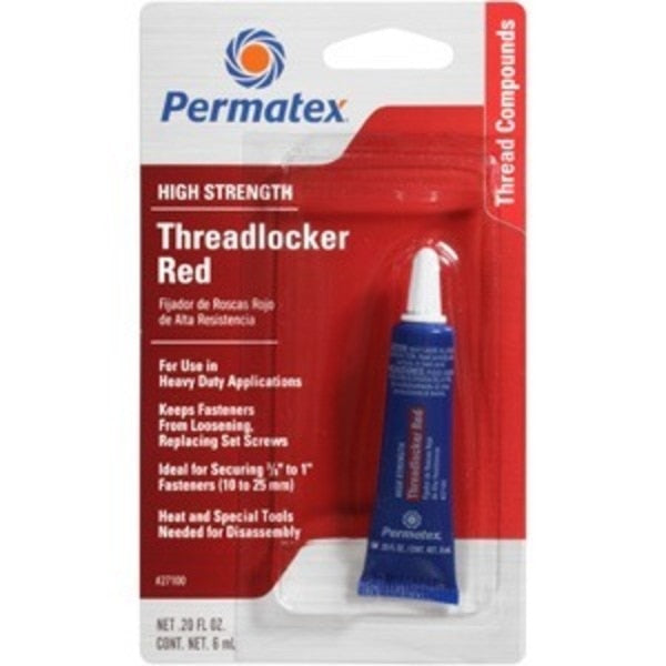 Permatex Automotive High Strength Threadlocker Red 6ml Tube,  Carded