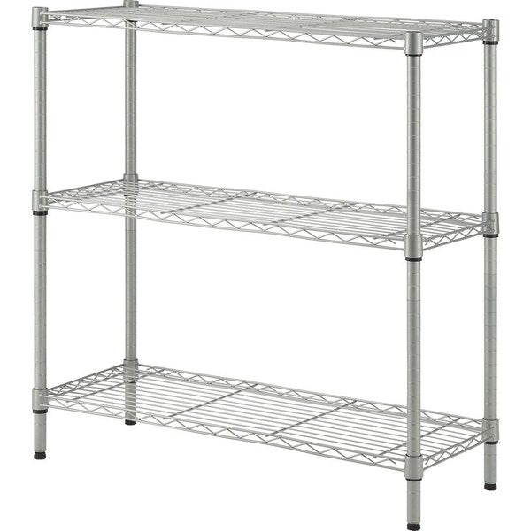 Wire Shelving,  3-shelf,  Light-duty,  36"Wx14"Dx36"H,  Silver