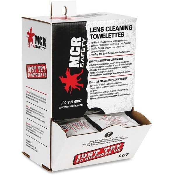 Lens Cleaning Towelettes,  Anti-Static/Anti-Fog Formula,  Individually Wrapped,  100 Per Pack