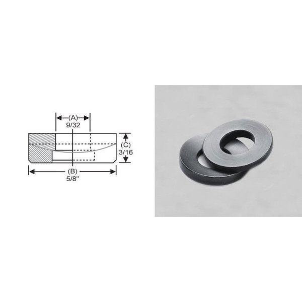 Spherical Washer,  Fits Bolt Size 1/4 in 18-8 Stainless Steel