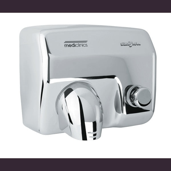 PUSH-BUTTON HAND DRYER - BRIGHT CHROMED