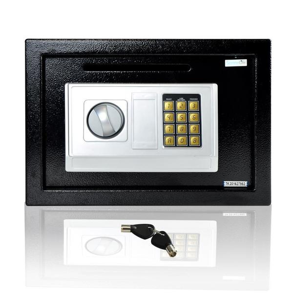 Electronic Safe Box With Mechanical Override,  Includes Keys,  SLSFE342