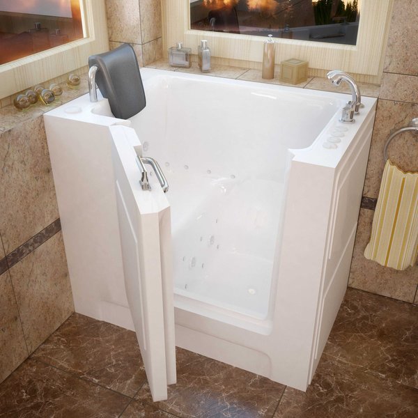 MediTub Walk-In 27 x 39 White Whirlpool & Air Walk-In Bathtub