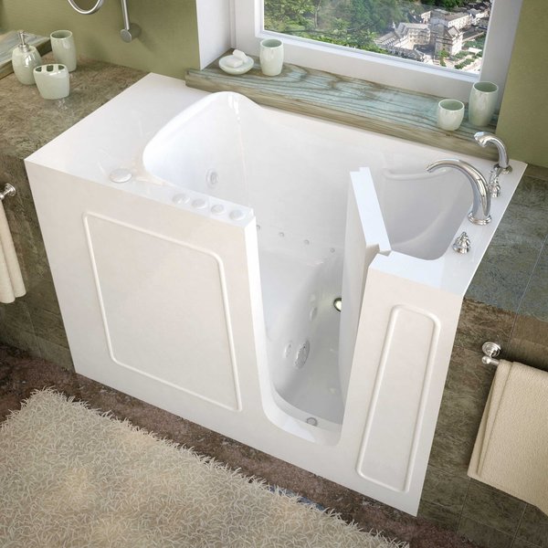 MediTub Walk-In 26 x 53 White Whirlpool & Air Walk-In Bathtub