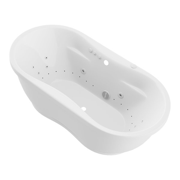 Freestanding Whirlpool and Air Jetted Tub,  71.25 L,  35.8 W,  White,  Acrylic