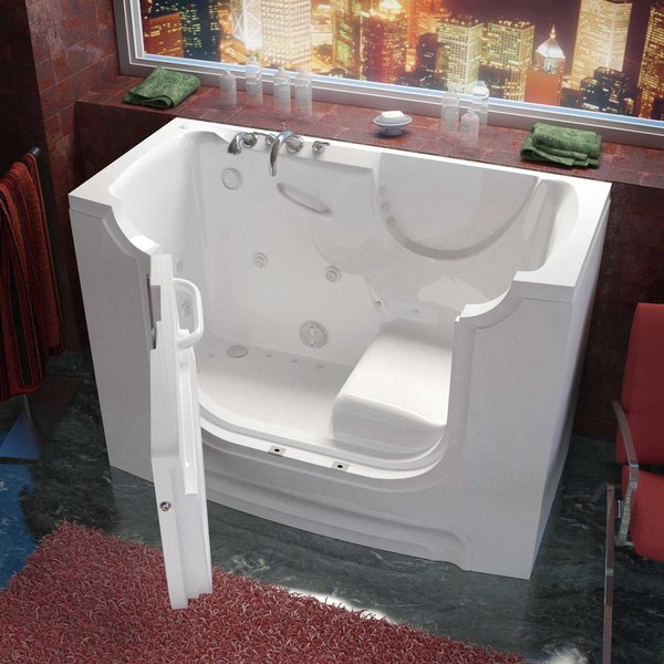 MediTub 30 x 60 White Whirlpool & Air Wheelchair Accessible Bathtub