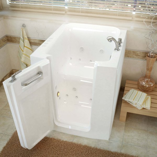 MediTub Walk-In 32 x 38 White Whirlpool & Air Walk-In Bathtub