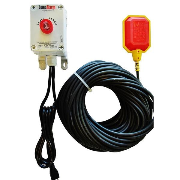 In/Outdoor Pump/High Water Alarm, 120V, 100' Float