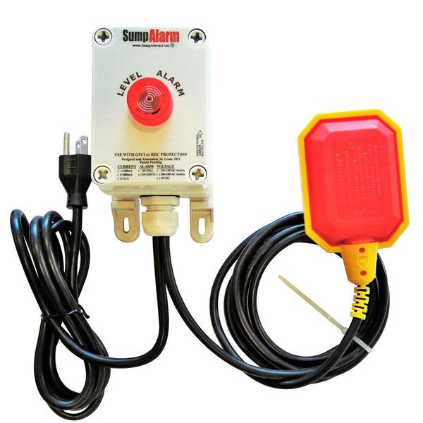In/Outdoor Pump/High Water Alarm, 120V, 16' Float