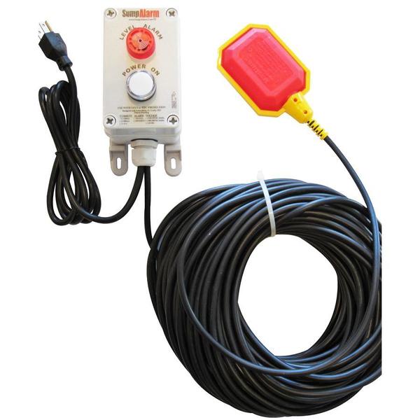 In/Outdoor Pump/High Water Alarm, 120V, 100' Float, Power Light