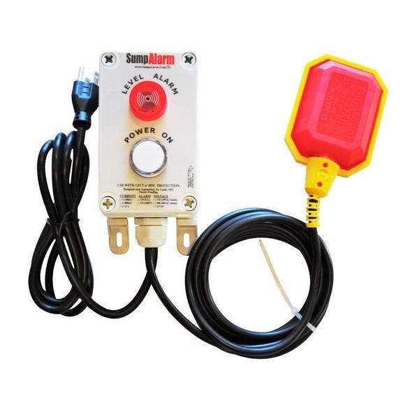 In/Outdoor Pump/High Water Alarm, 120V, 10' Float, Power Light