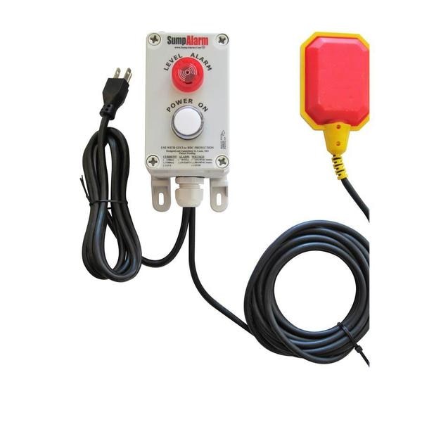 In/Outdoor Pump/High Water Alarm, 120V, 16' Float, Power Light
