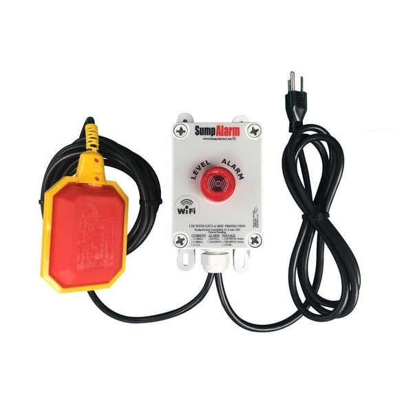 In/Outdoor Pump/High Water Alarm, 120V, 16' Float, WiFi