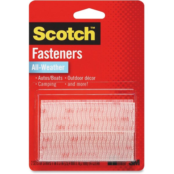 Reclosable Fastener,  Acrylic Adhesive,  3 in,  1 in Wd,  Clear