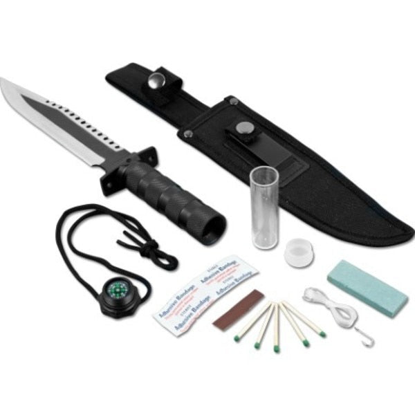 Fleming Supply Frontiersman Survival Knife and Kit with Sheath