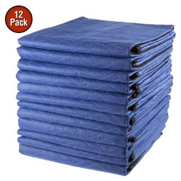 Set of 12 Moving Blanket,  Dual Layer,  Padded for Protecting Furniture,  Storage,  Shipping