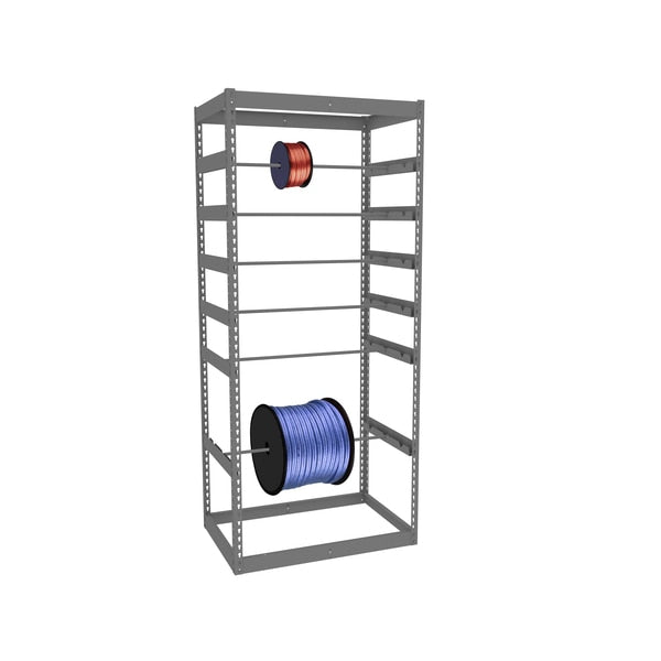 Z-Line Reel Storage Rack,  36"Wx24"Dx84"H,  6 Levels,  Medium Grey