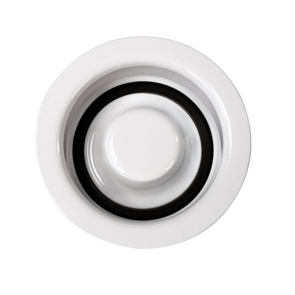 InSinkErator Style Extra-Deep Disposal Flange and Stopper in Powdercoated White