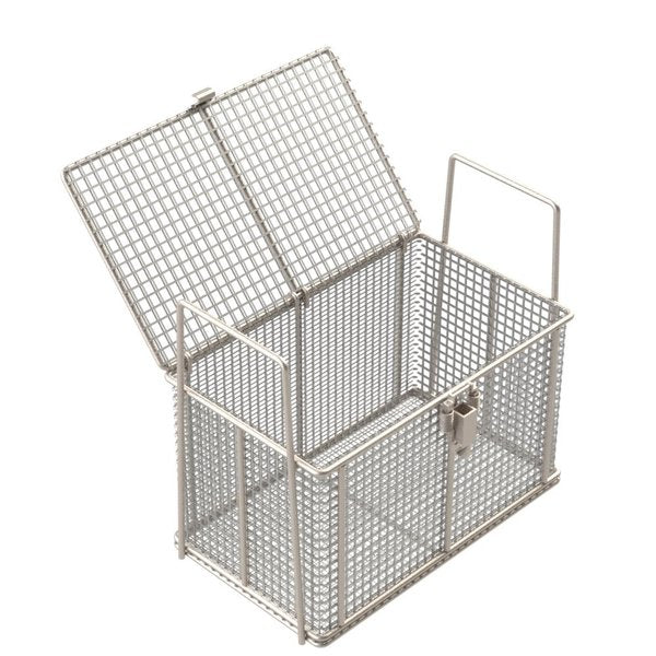 Rectangular Wire Mesh Basket: 10Lx6Wx6H,  304 SS,  3/16 Rod Frame,  Mesh: 2 x .063
