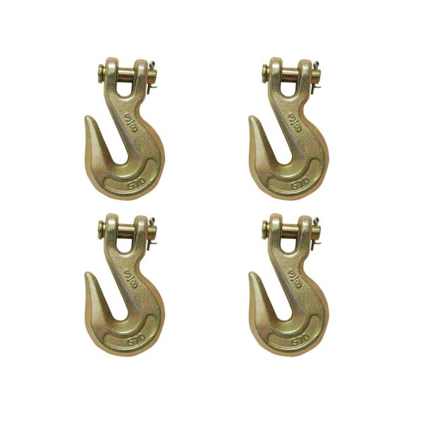 G70 3/8" Clevis Grab Hooks Tow Chain Hook Flatbed Truck Trailer Tie Down,  4PK
