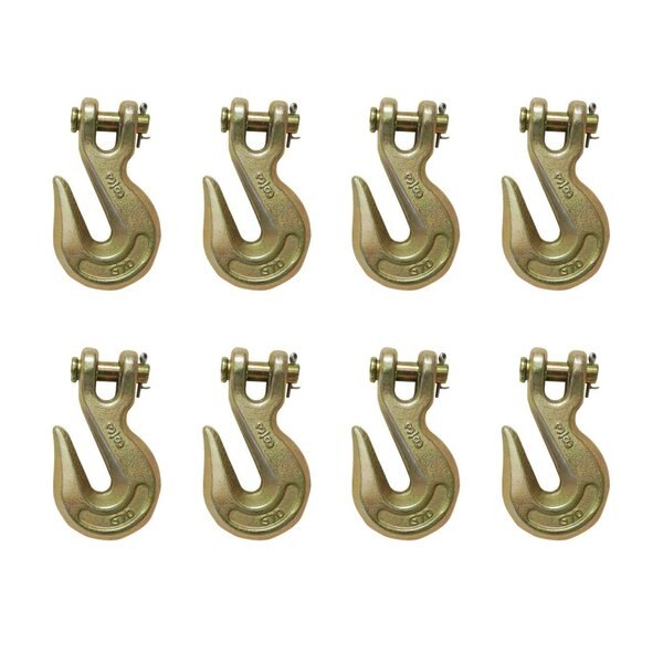 G70 3/8" Clevis Grab Hooks Tow Chain Hook Flatbed Truck Trailer Tie Down,  8PK