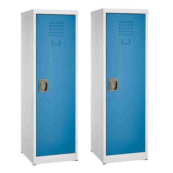 48in H x 15in W Steel Single Tier Locker in Blue,  2PK