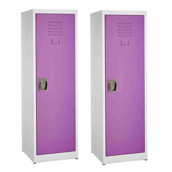 48in H x 15in W Steel Single Tier Locker in Purple,  2PK