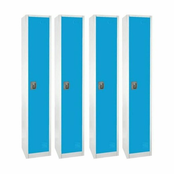 72in x 12in x 12in 1-Compartment Steel Tier Key Lock Storage Locker in Blue,  4PK