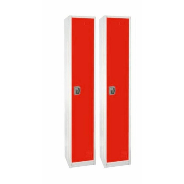 72in H x 12in W x 12in D 1-Compartment Steel Tier Key Lock Storage Locker in Red,  2PK