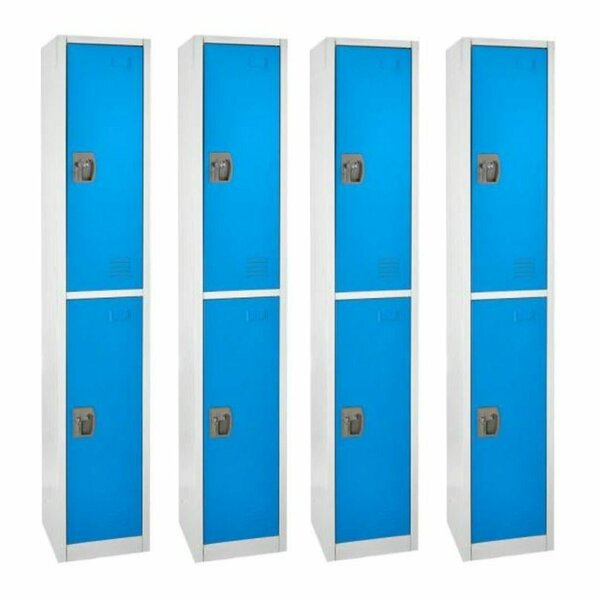 72in x 12in x 12in Double-Compartment Steel Tier Key Lock Storage Locker in Blue,  4PK