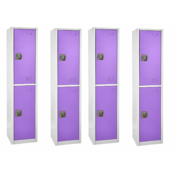 72in H x 12in W x 12in D Double-Compartment Steel Tier Key Lock Storage Locker in Purple,  4PK