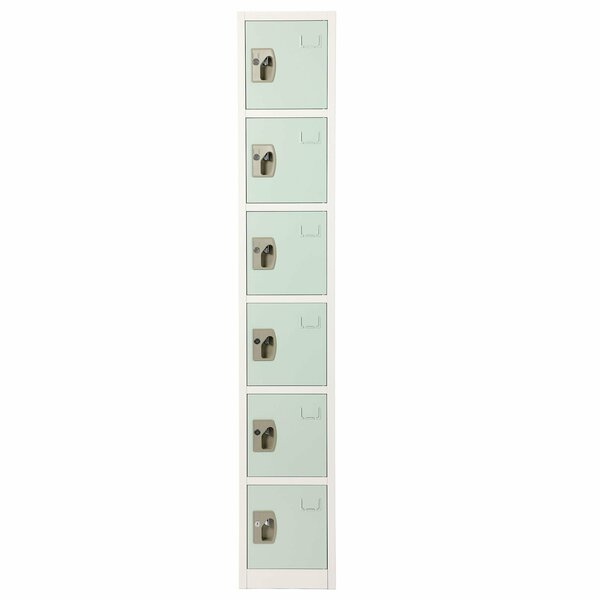 Large 6 Door Locker,  Misty Green