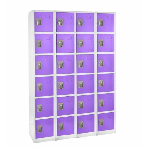 72in H x 12in W x 12in D 6-Compartment Steel Tier Key Lock Storage Locker in Purple,  4PK