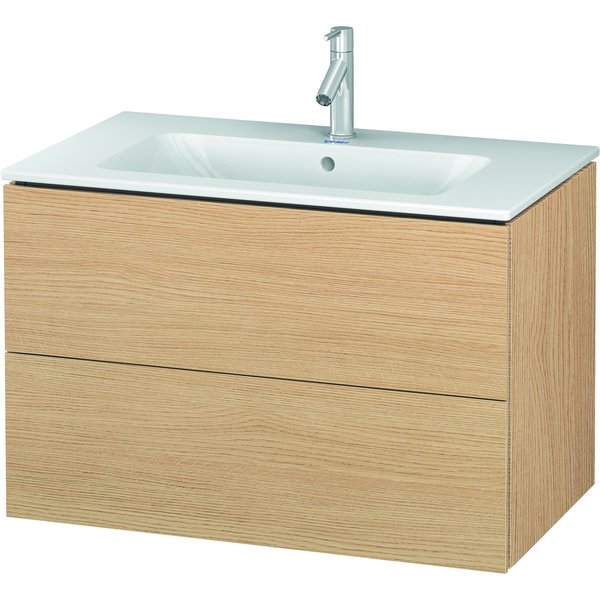 L-Cube Two Drawer Wall-Mount Vanity Unit Natural Oak