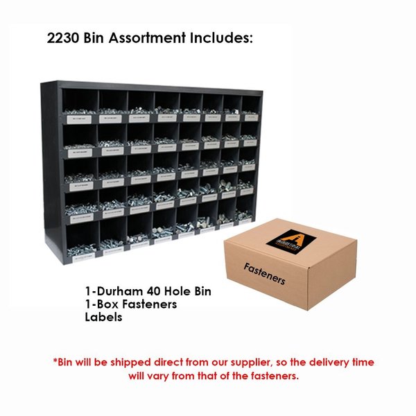 2230 Piece Metric 10.9 Coarse Thread Bolt and Nut Bin Assortment