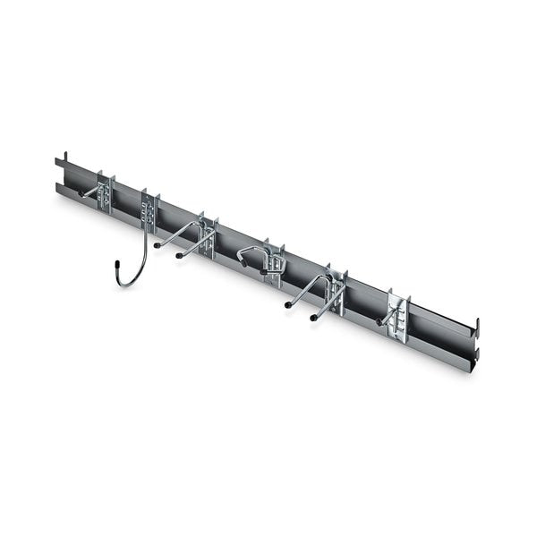 31 In. W Gray Epoxy Coated Steel Combination Rail Kit with 6 Heavy-Duty Assorted Rail Hooks