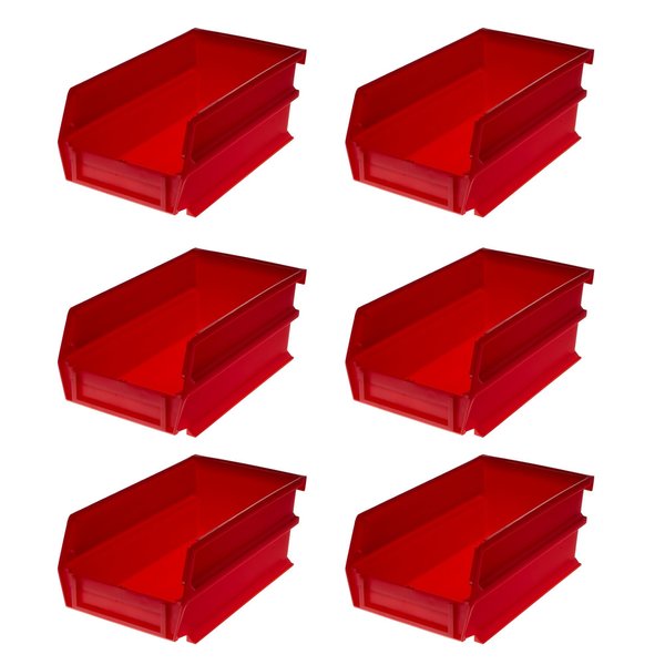 Polypropylene Polypropylene Bin Kit,  7.375 in. D x 3 in. H x 4.125 in. W,  Red