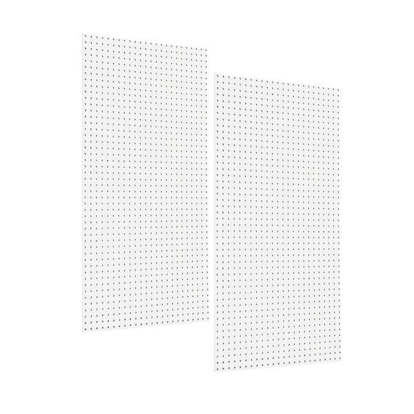 (2) 24 In. W x 48 In. H x 1/4 In. D White Polypropylene Pegboards with 1/4 In. Hole Size
