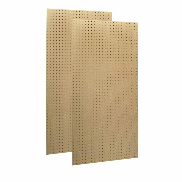 (2) 24 In. W x 48 In. H x 1/4 In. D Natural Heavy-Duty High Density Fiberboard Round Hole Pegboards
