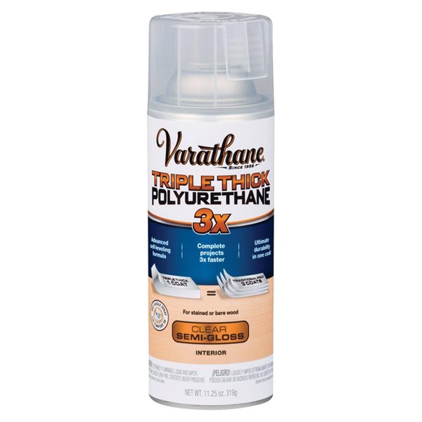 Varathane 1694710 11.25 oz Triple Thick Transparent Polyurethane Clear Semi-Gloss; Pack of 6