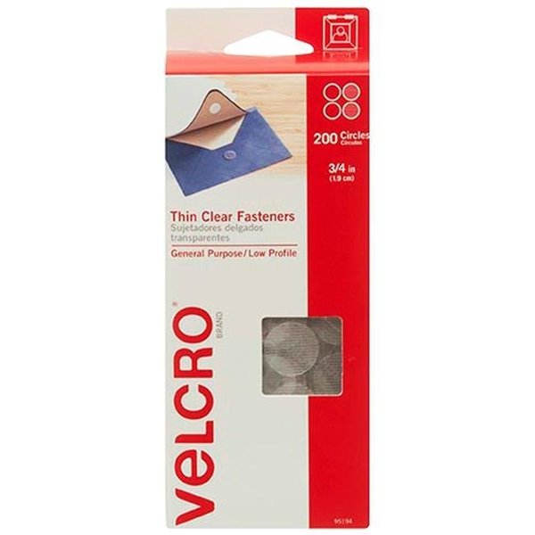 Box Partners VEL151 0.75 in. Dots Clear Cloth Hook & Eye Brand Tape Combo Pack