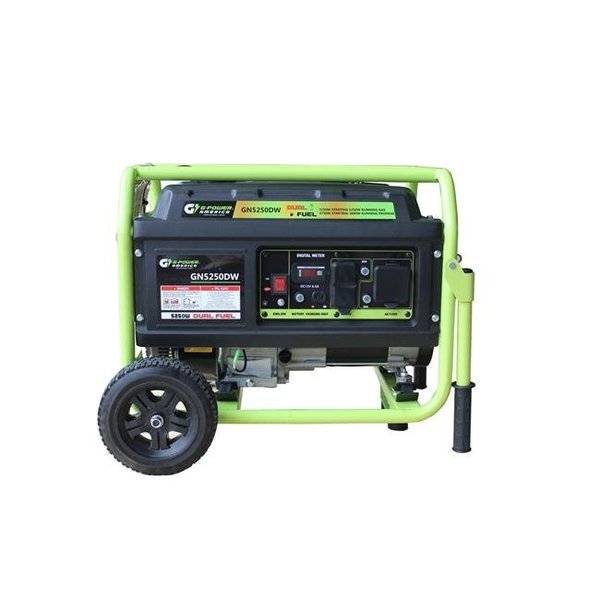 Green-Power GN5250DW 5250-4750W Dual Fuel Gasoline & Propane Powered Portable Generator with 223cc Professional Engine