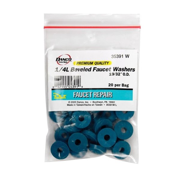35391W 0.25 in. Beveled Faucet Washer Green 20 Bag