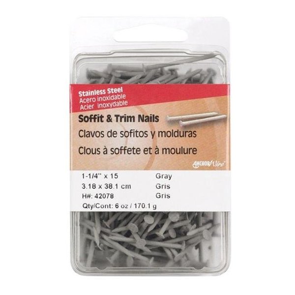 Hillman 42078 6 oz Soffit & Trim Nails  Gray - 1.25 in. - pack of 5