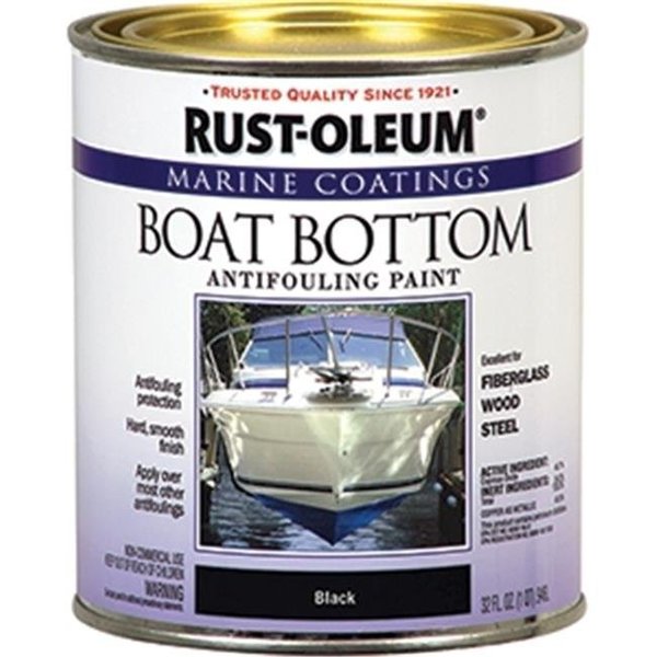 Rust-Oleum Corp 207012 1 Quart; Flat Black Boat Bottom Antifouling Marine Paint