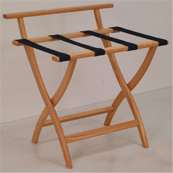 WallSaver Luggage Rack in Light Oak with Black Webbing