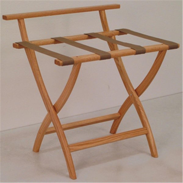 WallSaver Luggage Rack in Light Oak with Tan Webbing